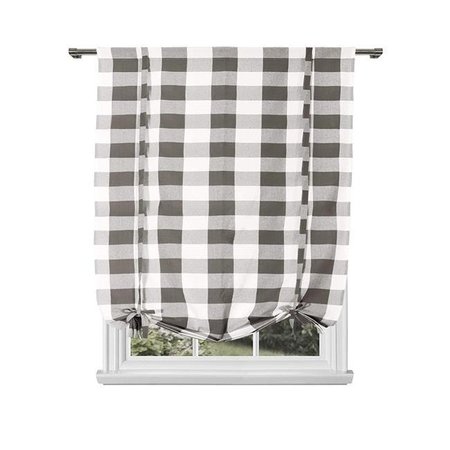 BLACKOUT 365 Blackout 365 AARO 16138D=12 Grommet Curtains - Window Curtain Panel Set - Buffalo Plaid Gingham Checkered - 2 Panels - 37"W x 63"L - Grey AARO 16138D=12